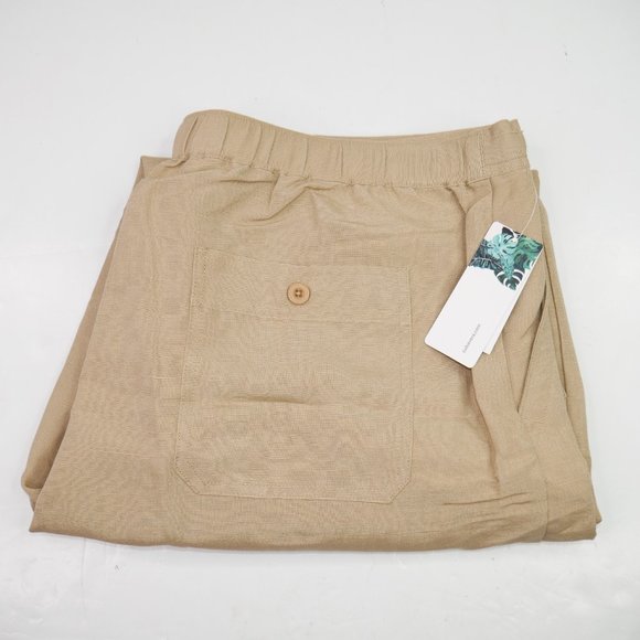 Cubavera Linen-Blend Beach Wide Leg Mens Pants - Picture 5 of 7